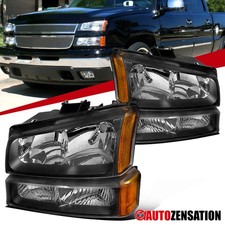 Black Fit 2003-2006 Chevy Silverado Avalanche Headlightsbumper Signal Lamps Black Fit 2003-2006 Chevy Silverado Avalanche Headlightsbumper Signal Lamps