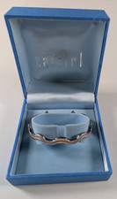 Carrick Jewellery Ltd Silver 925 Two Tone Wave Bangle In Box 18.8g/16cm
