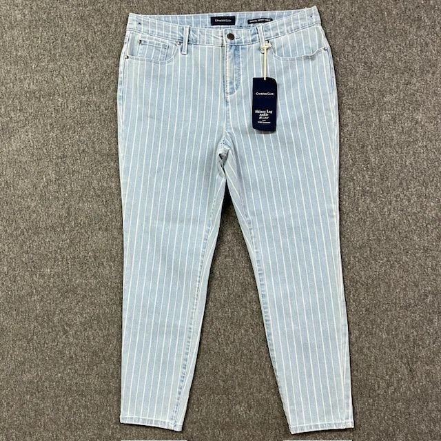 Jean Femme Charter Club – Slim It Up – Taille 16W – Denim Blanc – Capri