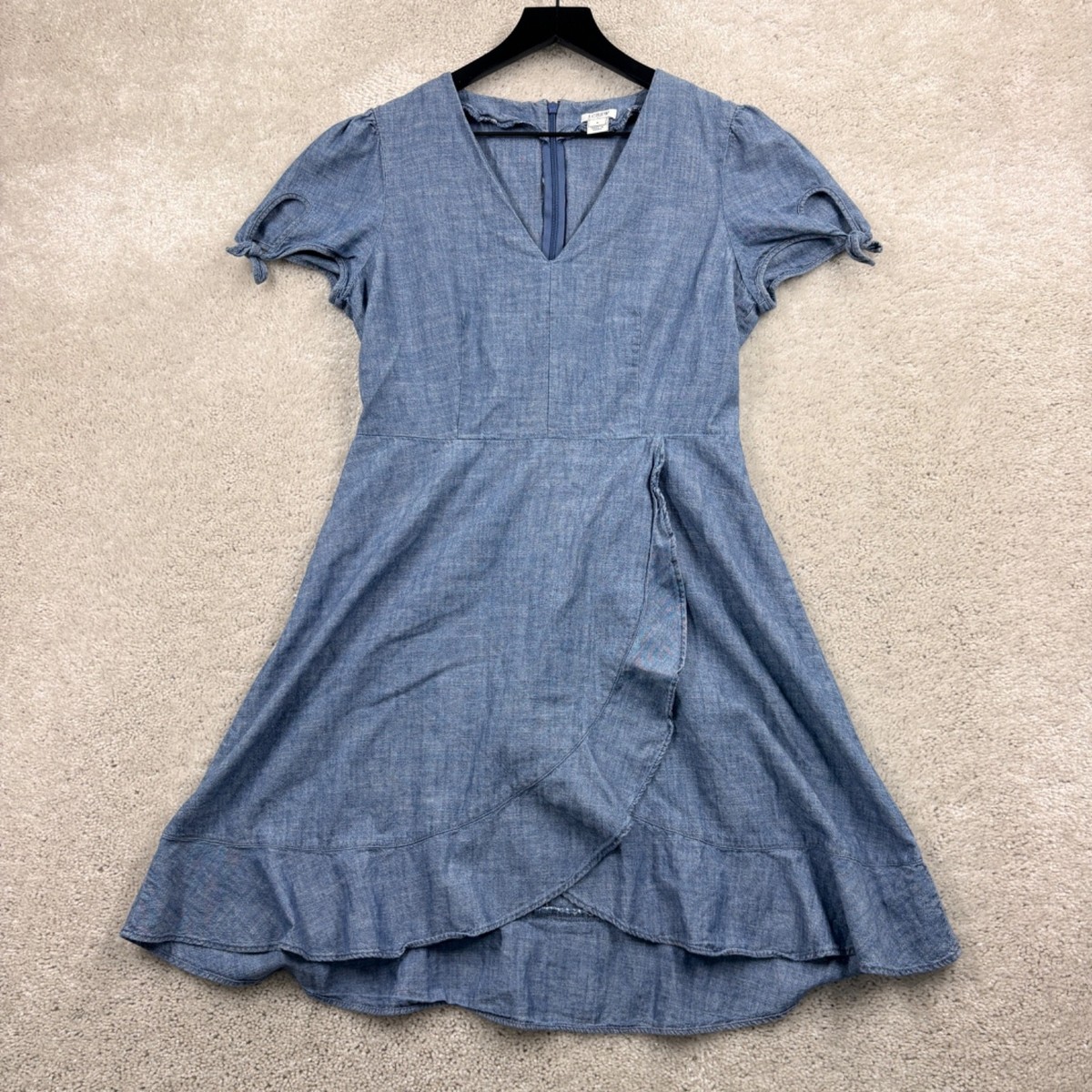 J.CREW Dress Womens Size 6 Blue Chambray Swing Short Sleeve V Neck Cotton A Line | eBay J.CREW Dress Womens Size 6 Blue Chambray Swing Short Sleeve V Neck Cotton A Line | eBay