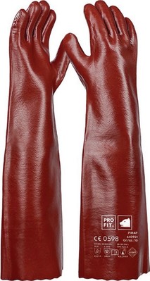 6er PACK(Paar) PRO FIT 640951-10 Chemikalienschutzhandschuhe Pirat Größe 10 rotb