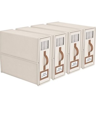 4 Pack Foldable Bed Sheets Set Organizers and Storage(King & Queen Size) Beige