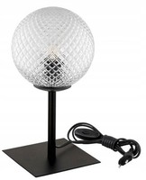 Tischlampe Wohnzimmer Glas Schwarz Metall E27 H:35 Cm Tischleuchte Schlafzimmer