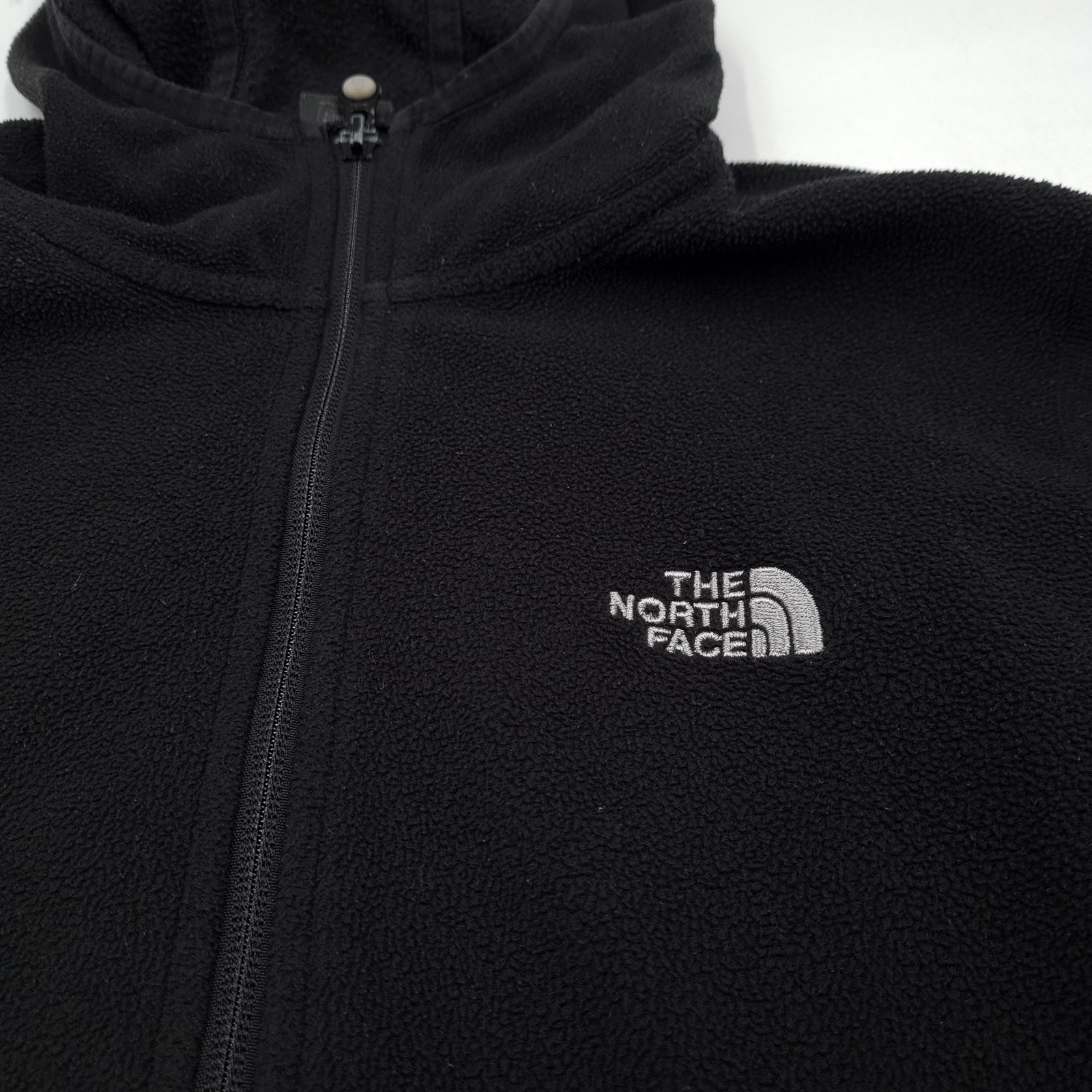 The North Face Fleece Jacket Black Hooded Microfleece Zip Up Women Tf2 Size M thumbnail 7