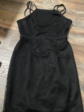 Forever 21 square neck spagetti strap open back Black dress Size M