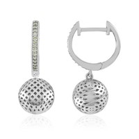 Cavill Peridot Ohrringe Damen 925 Silber Platin Rund 0,14Ct Elegant