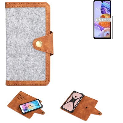 Filzhülle für LG Electronics K71 Handy-Tasche hellgrau