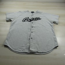 Brixton Shirt Mens Medium Gray Baseball Jerse...
