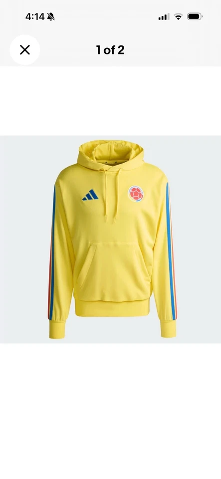 Adidas Colombia Sudadera con Capucha Polar con Capucha Ajustable Talla L Foto 2 de 4