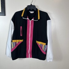 VTG TEDDI Abstract Colorful Bomber Jacket 80s 90s size Large