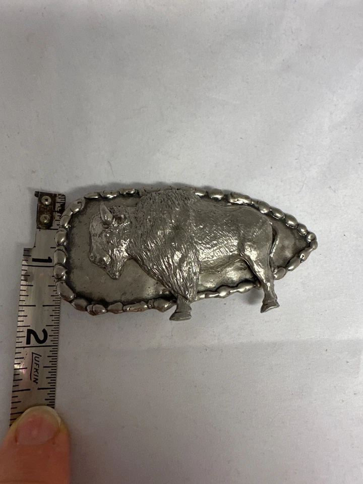 Винтажная пряжка для ремня индейского искусства Arrowhead & Buffalo 31⁄2x13⁄4 - Изображение 4 из 4