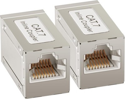 RJ45 Kupplung Cat7 2 Stück Ethernet Verlängerung LAN Verbinder Netzwerkkabel