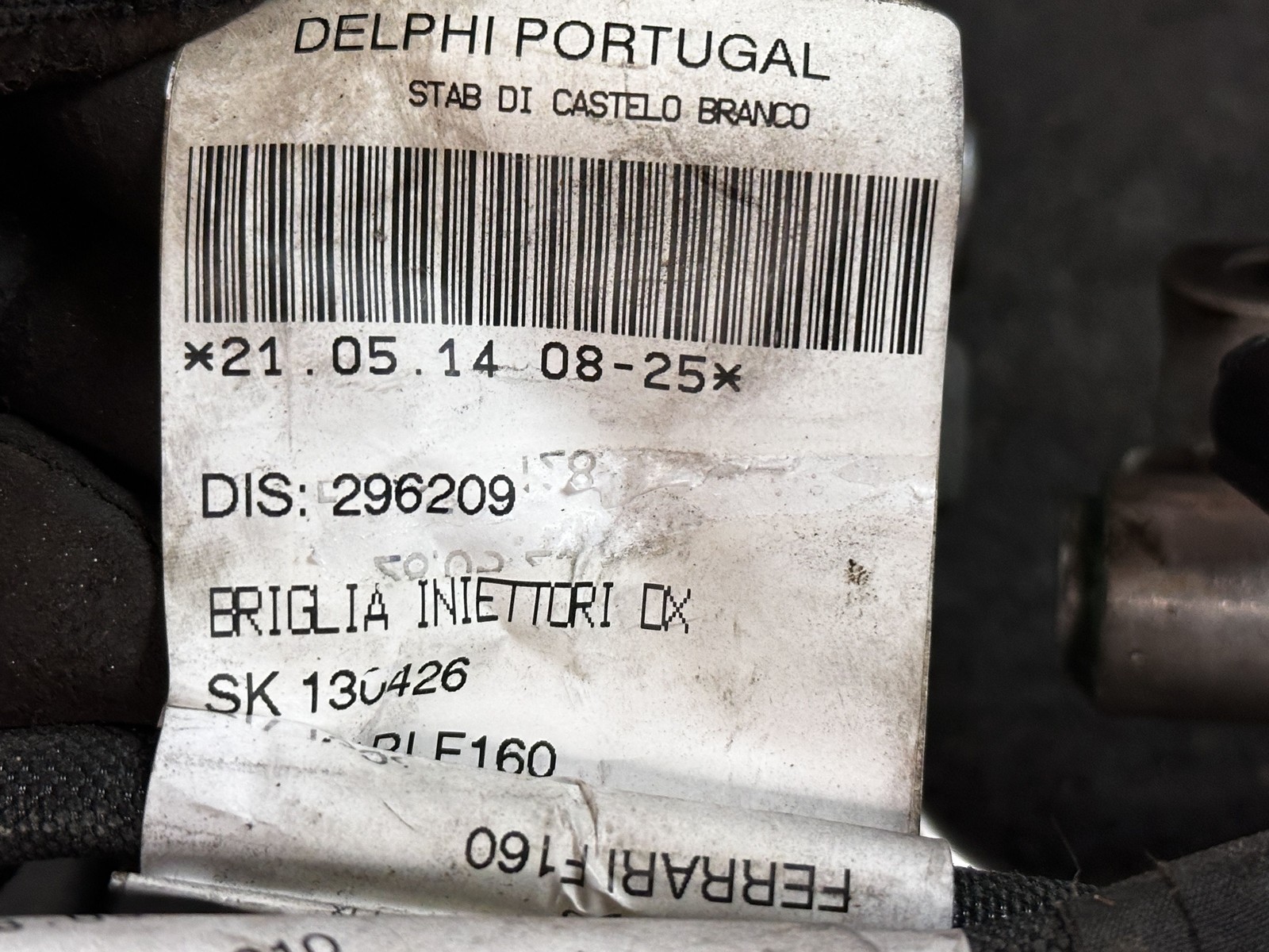 14-19 MASERATI GHIBLI 3.0 FUEL INJECTORS WITH RAIL 000283628