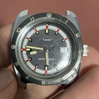 Timex Diver Vintage Automatic Analog Date Gray Dial Black Bezel Steel Bracelet