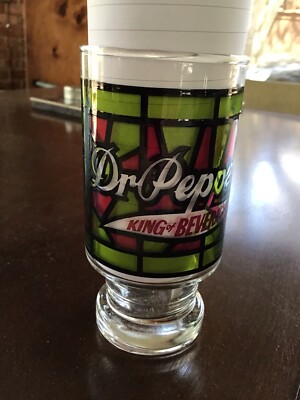 RARE DR. PEPPER KING OF BEVERAGES GLASSES 5.5'' CEO Private collection Clements