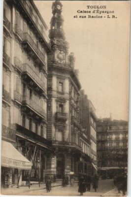 CPA Toulon Caisse d'Epargne et rue Racine FRANCE (1094953)