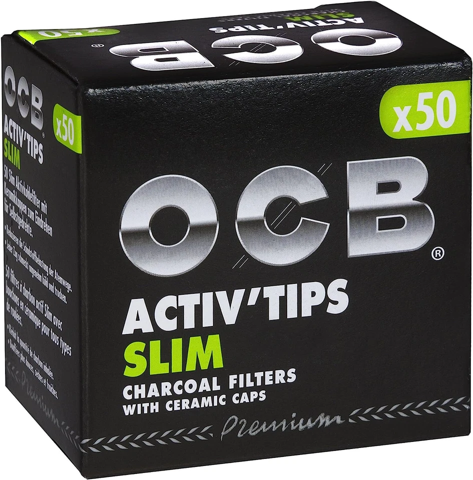 OCB ActivTips SLIM 7 mm Activated Carbon Filter with Ceramic Caps 50 Pieces x 2 - Image 3 of 3