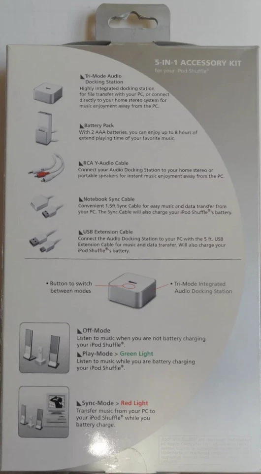 RadioShack 5-in-1 Accessory Kit for your iPod Shuffle NEW - Image 2 of 2