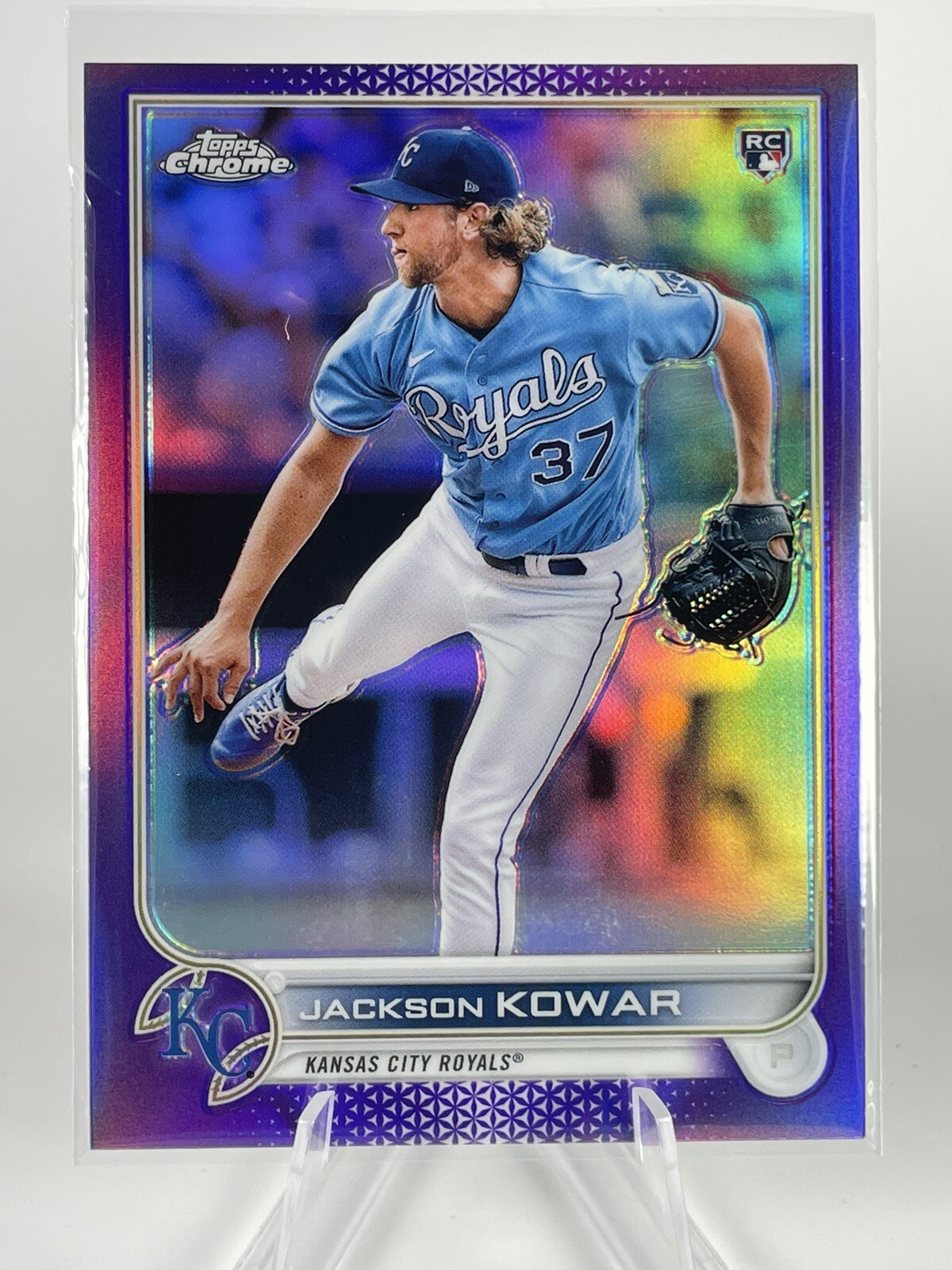 2022 Topps Chrome Jackson Kowar Purple Refractor /250 #188 Kansas City Royals