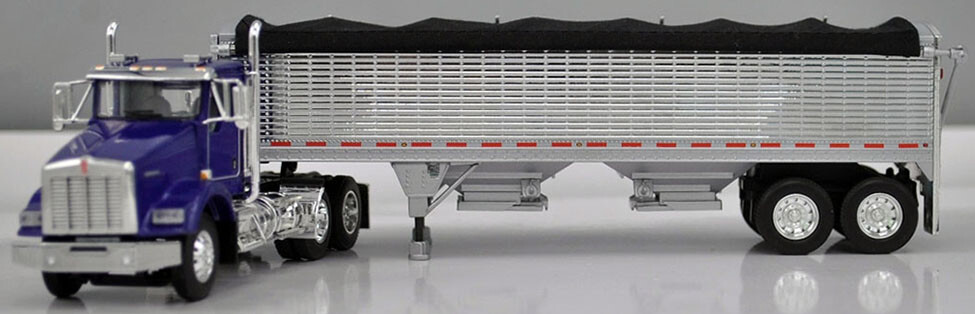 DCP ダイキャストプロモーション 1/64 TRACTOR-TRAILER DCP 1:64 *WHITE & ORANGE* FORD LTL 9000 Flattop & Wilson Grain