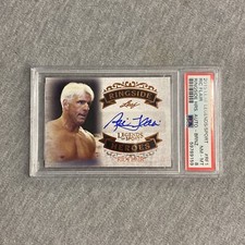 2015 Leaf Legends of Sport Ric Flair Ringside Heroes Auto Bronze PSA 8