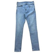  Denim By H M High Rise Buttonfly Blue Denim Women  s Jeans Size 34