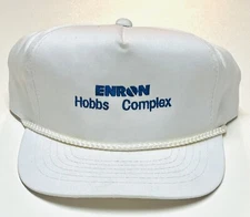 Vintage Enron adjustable rope Hat Cap white 1990s Rare