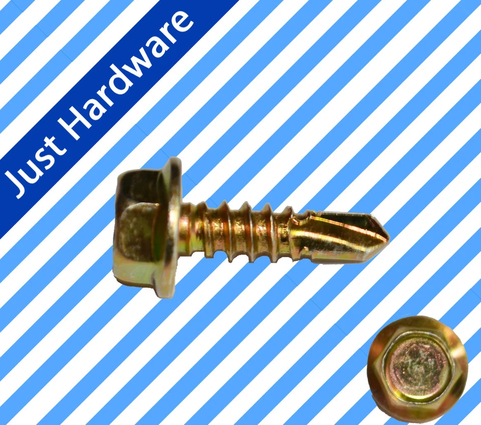 Hex Head Self Drilling Screw 10 - 16 x 16mm Zinc Yellow 1000 PCS 10g AS standard - image 4 of 4