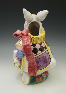 FITZ AND FLOYD 1992 WHITE RABBIT PITCHER 1.1/4 QUART ALICE IN