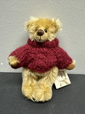Hand Made Linda Schaff Miniature Teddy Bear 4" Jointed Arms & Legs VINTAGE