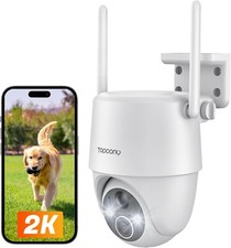Topcony 3MP Rechargeable Battery Powered Camera Outdoor 360° Security Camera UK