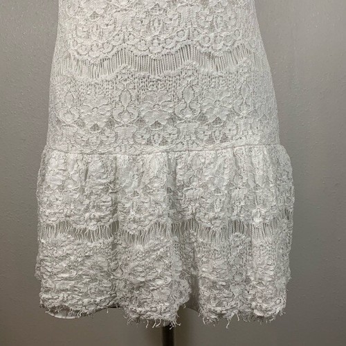 Dolce Vita Sleeveless Ruffle Hem White Lace Dress Size Small - Picture 2 of 7