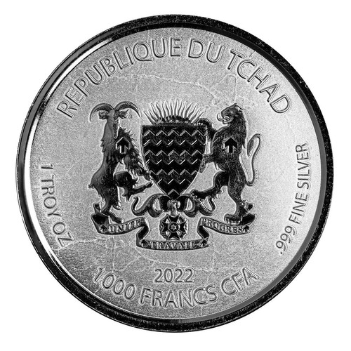 Tchad 1.000 Francs 2022 Egyptian Relics KEK Frog 1 Oz Silber Proof Like BU - Bild 2 von 9
