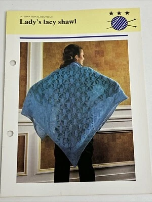 Lacy Shawl Women's Knitting Pattern Card - Image 1 of 4