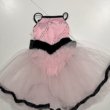 Weissman dance competition costume tutu pink big bow size XSC girls