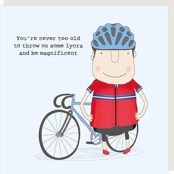 Rosie Made a Thing Gin and Frolics Lycra Card - Bicycle Greeting Card