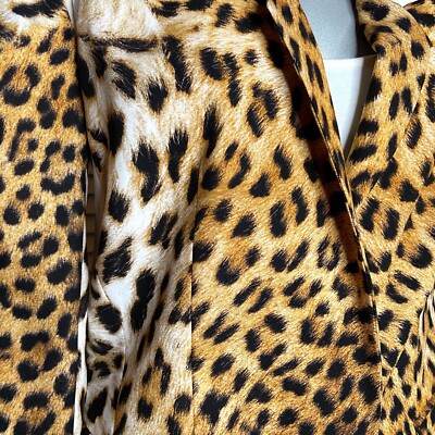 Roberto JUST CAVALLI White & Leopard Print Ombre Single Button