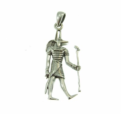 Solid 925 Sterling Silver Ancient Egyptian God ANUBIS Pendant God of Afterlife