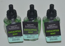 3 NEW BATH BODY WORKS EUCALYPTUS MINT WALLFLOWER FRAGRANCE REFILL BULB PLUG IN