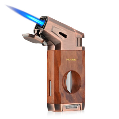 butane torch cigarette lighter Torch Cigar Lighter Built-in V Cigar Cutter Refillable Butane Torch Lighters