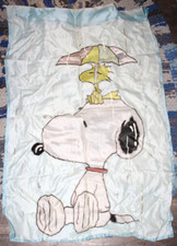 Vintage Peanuts Snoopy Summer Rain 28x40" Umbrella Garden Faded Flag Woodstock
