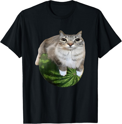 Watermelon Cat Silly Cat Meme Kids Adults T-Shirt