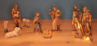 10-tlg. Holz Krippenfiguren Hl. Familie Hl. Könige Hirte Schafe * ausdrucksstark