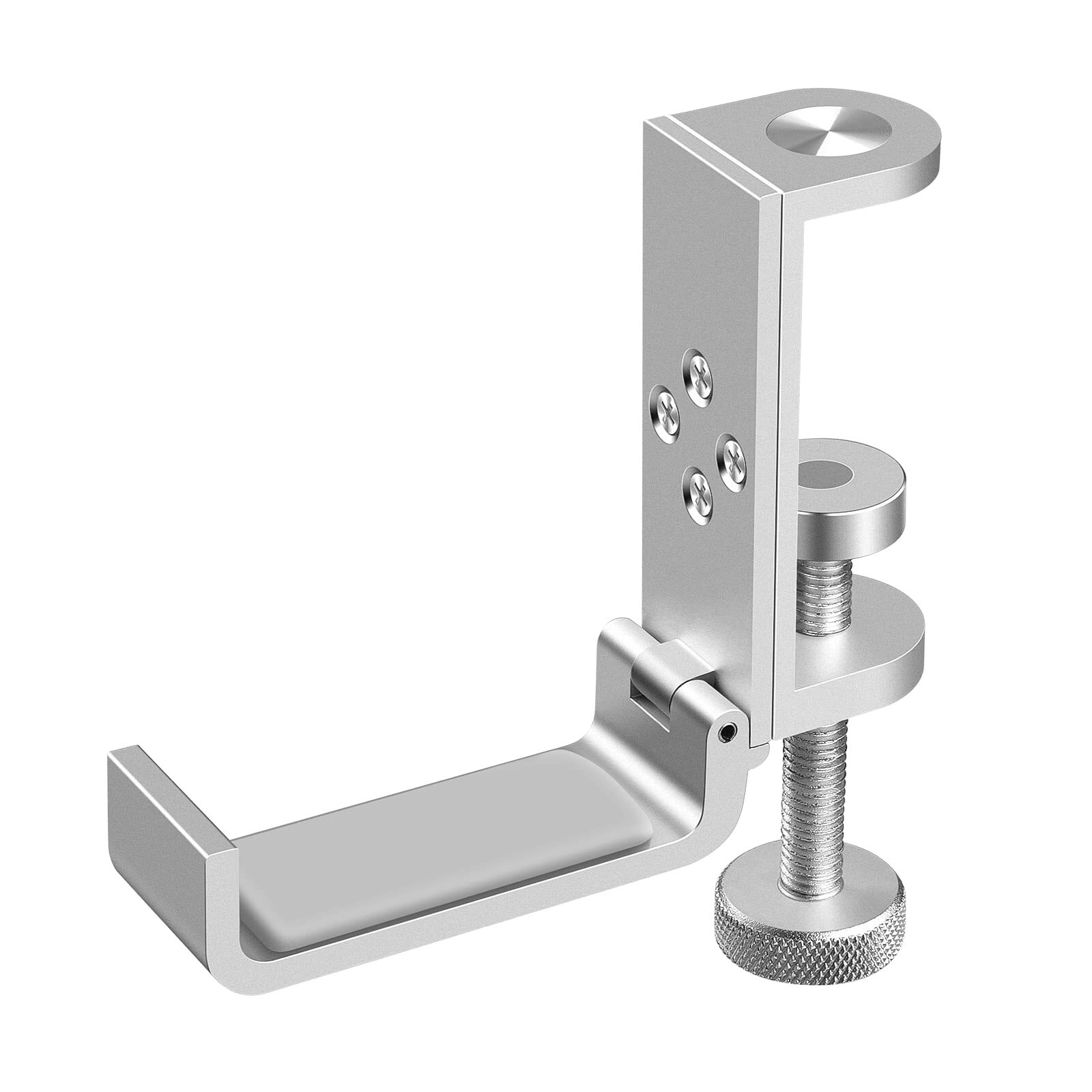 Foldable Headphone Stand Hanger Holder Aluminum Headphone Clamp Hook Under De...