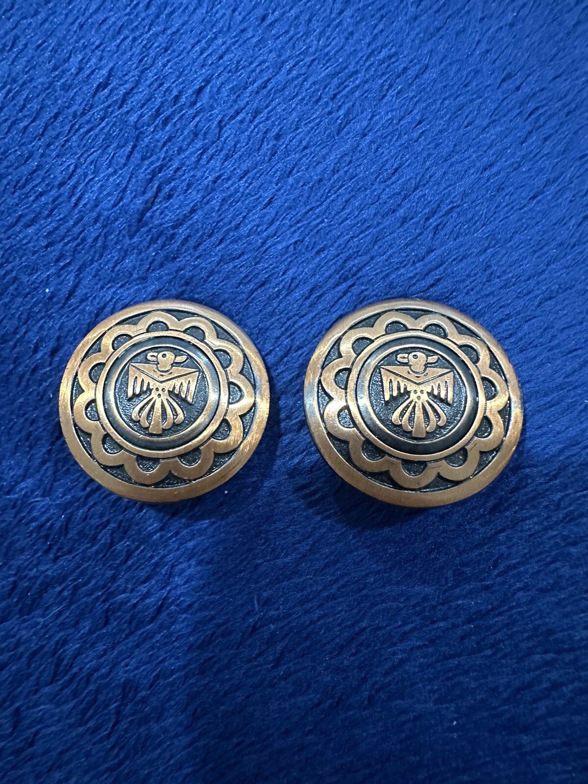 Vtg Copper Native American Eagle Thunderbird Clip… - image 1