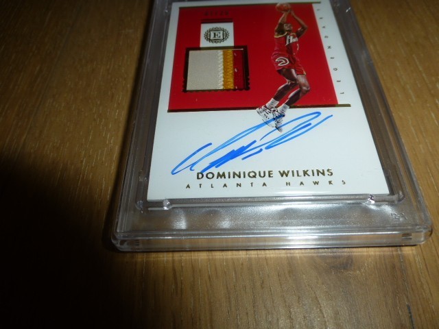 2018 Panini Encased Dominique Wilkins 3 Color Patch PSA 8 AUTO 9 Legendary /25 view 3