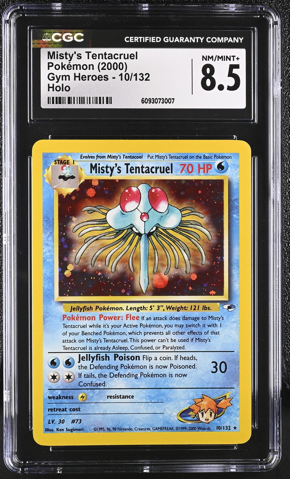 CGC 8.5 Misty's Tentacruel 10/132 Gym Heroes Holo Rare Pokemon Card