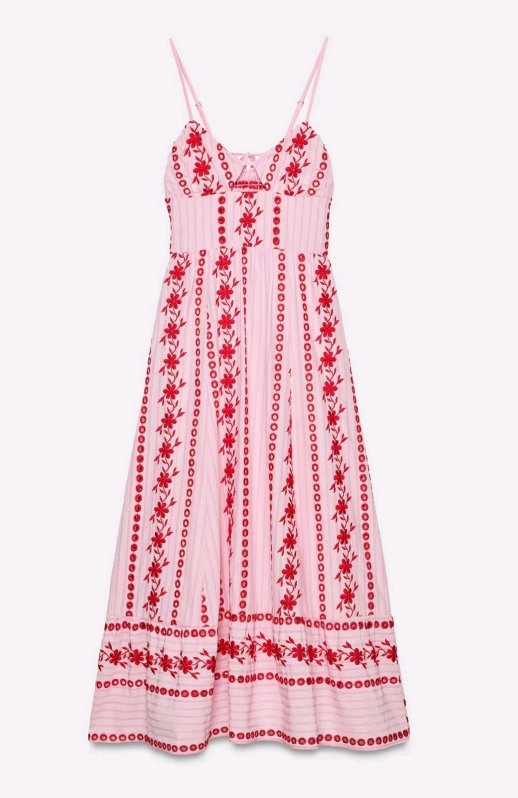 Zara Midi Dress with Cutwork Embroidery 2715/977 Size M Sold Out BNWT image 8