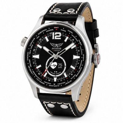 Aviator F-Series Mark 2 Pilot-Smartwatch Armbanduhr Edelstahl 45mm Leder