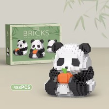 Panda Eating Carrot Mini Building Blocks Set Micro Bricks Animal Figure Toy 6+